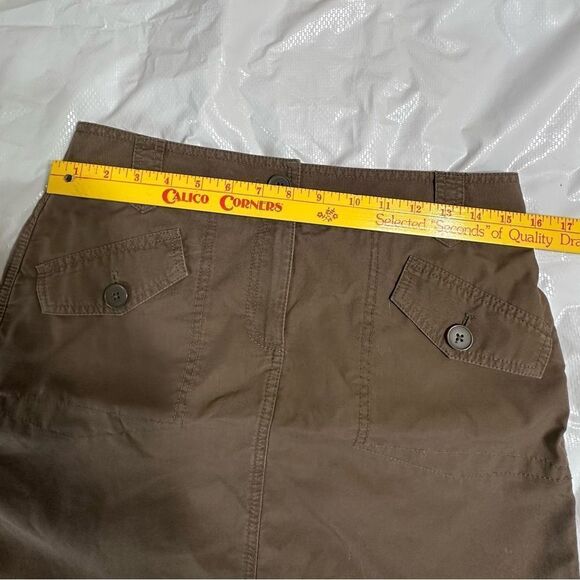 Ann Taylor Loft Khaki Green Women's Jean Skirt Size 6 - Picture 4 of 9